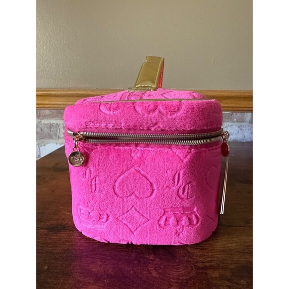 Juicy Couture Pink Velour Vanity Bag Cosmetic Case With Gold Logo - Picture 6 of 16